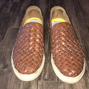 Woven Leather Loafers / Size 9